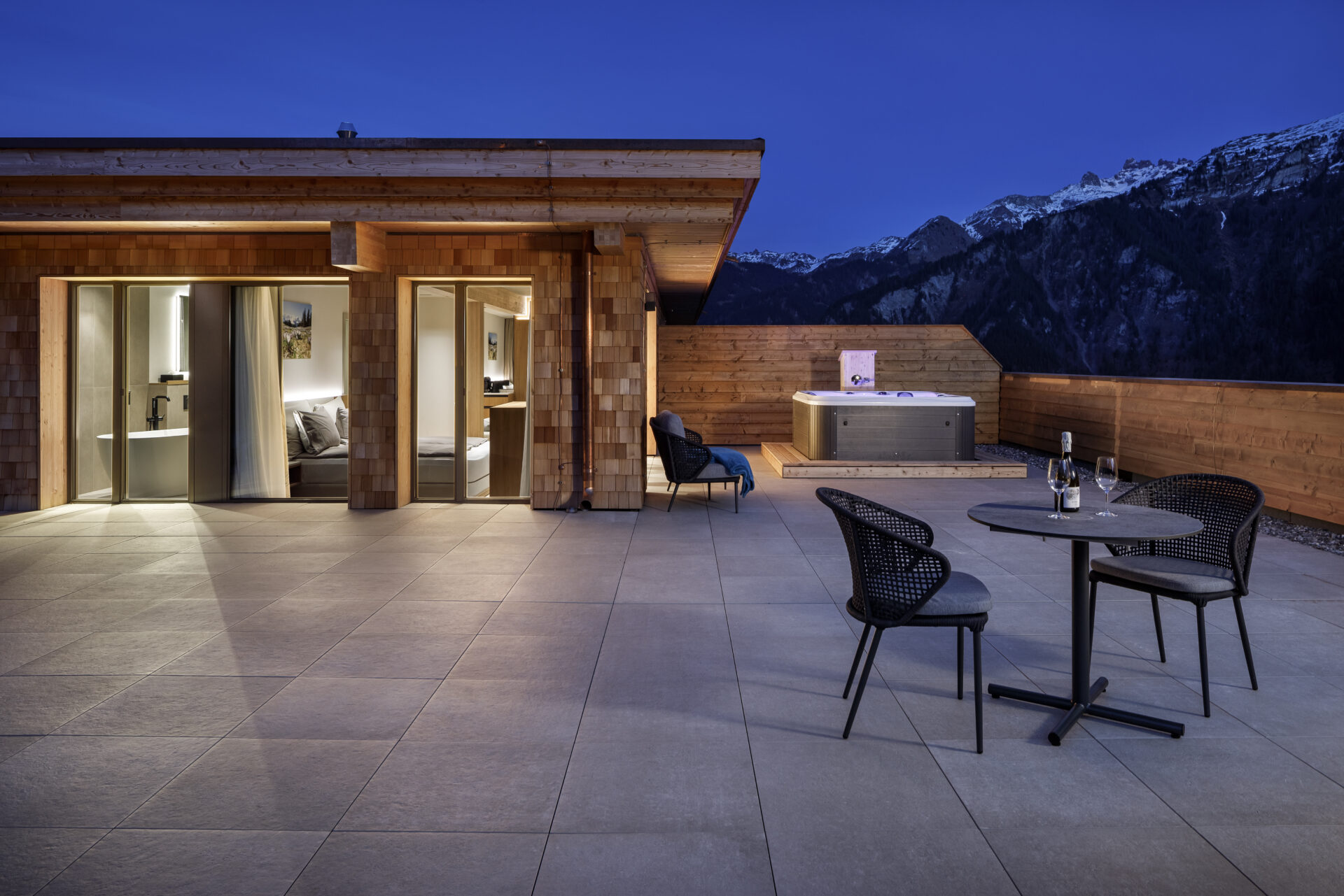 Rooftop Terrasse mit Ortstock