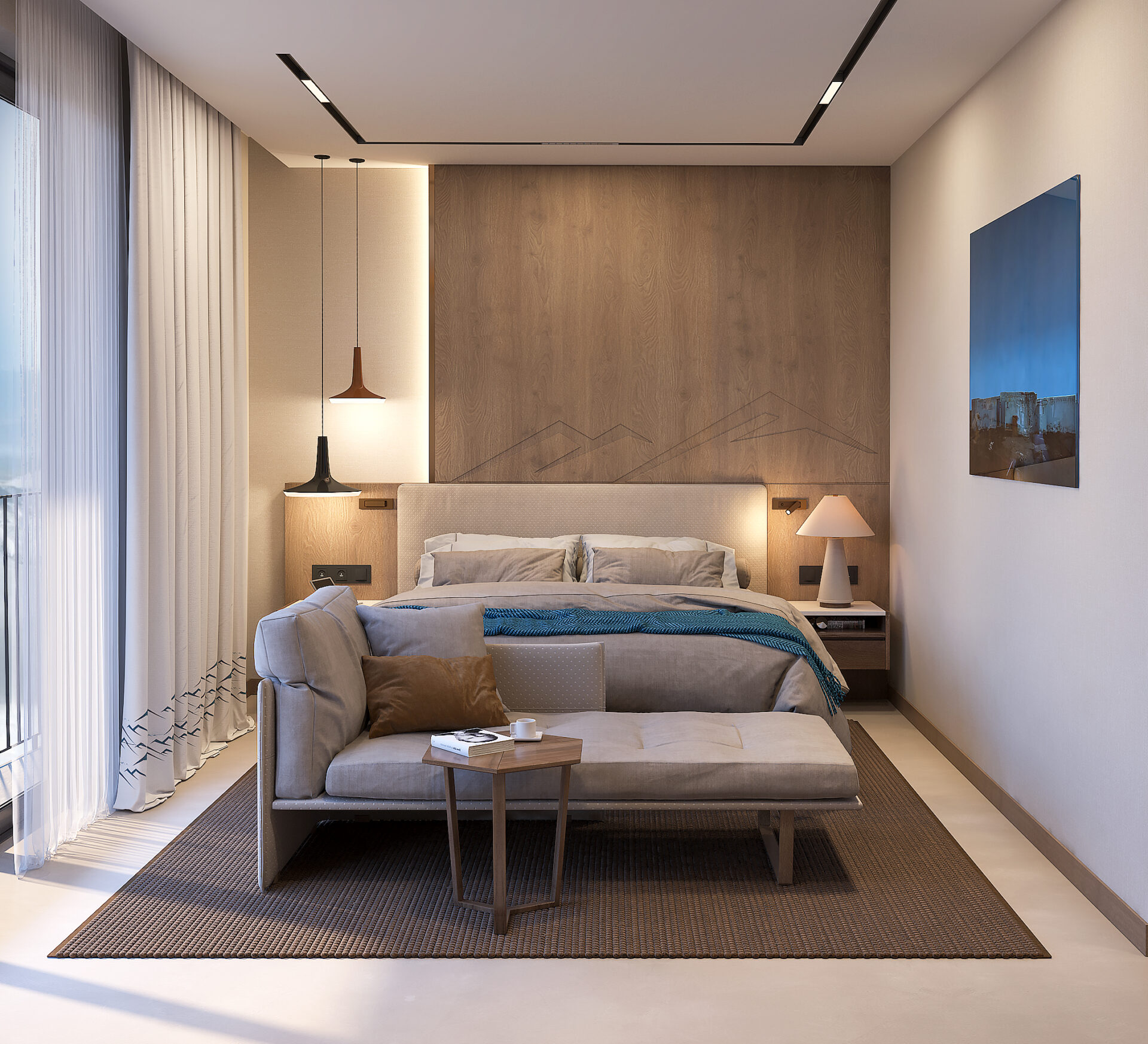 Auswahl Hotelzimmer z.B. Doppelzimmer Deluxe mit Ausblick zu den benachbarten Chalets und zum Waldrand