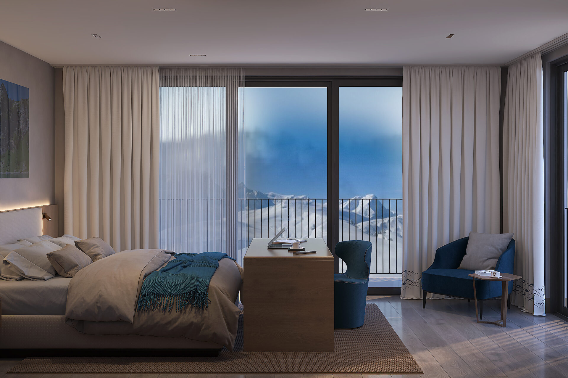 Panoramadoppelzimmer mit Balkon - Eckzimmer