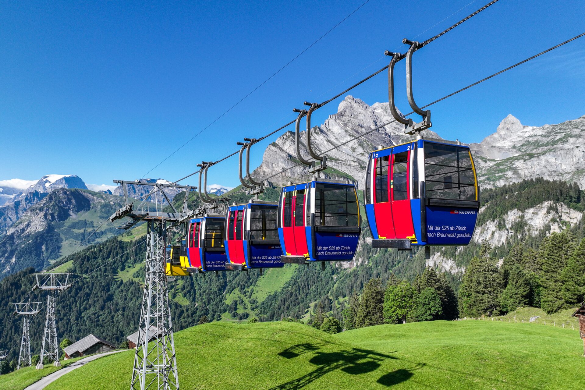 Die Gruppenumlaufbahn in Braunwald